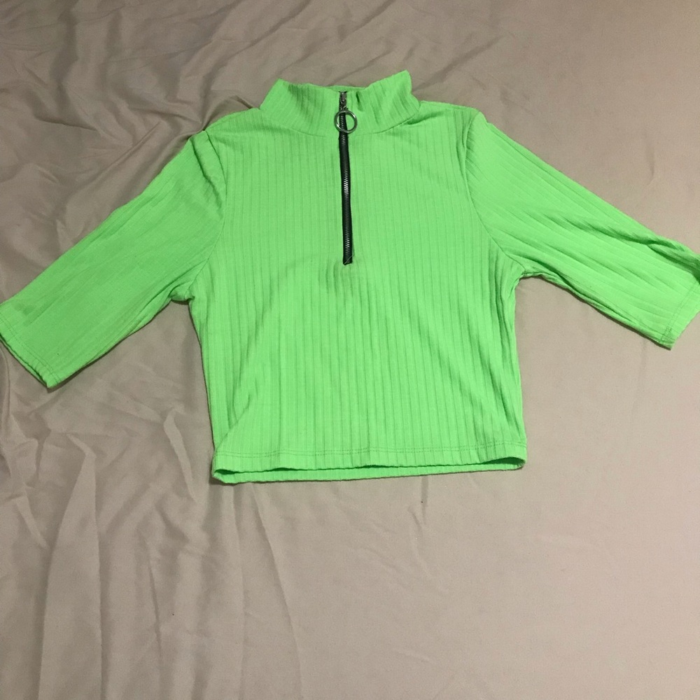 Dolls Kill neon green crop top